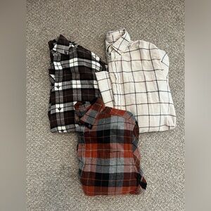 Bundle of 3 Men’s Croft & Barrow small flannel button downs
